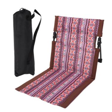 Imagem de IEUDNS Cadeira de praia dobrável para áreas externas, esteira de praia com bolsa de armazenamento, almofada de assento para camping, viagem, mochila, Lado Marrom