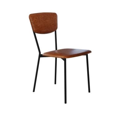 Imagem de Cadeira Vintage Retrô Fixa C-4 Pés 425 X505 X 830 Mm C-1 Un. Cn.caramelo Courino Caramelo