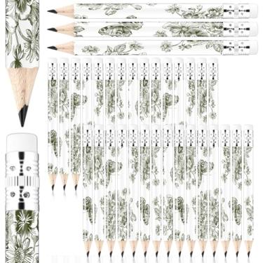 Imagem de Honoson 40 peças de lembrancinhas de lápis florais azuis para convidados a granel verde sálvia vintage chinoiserie lápis para casamento nupcial e chá de bebê, para meninas, meninos, lembranças