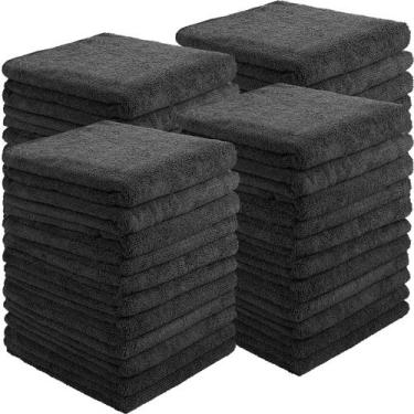 Imagem de Toalhas de salão Panelee Microfibra Absorvente 40x72cm Pretas x36