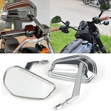 Imagem de RUNNING PANTHER Espelhos retrovisores de motocicleta espelhos retrovisores ajustáveis de alumínio preto prateado espelho lateral para Pan America 1250 S PA1250 para trem noturno Davidson para
