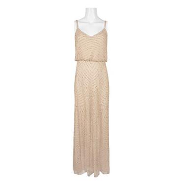 Imagem de Adrianna Papell Vestido feminino longo com contas, Champ/dourado, 48