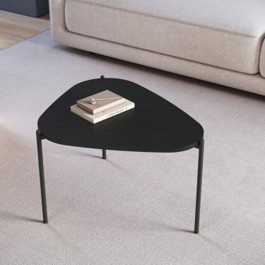 Imagem de Mesa de Centro Orgânica Pé Metal Complementos Nero/Preto