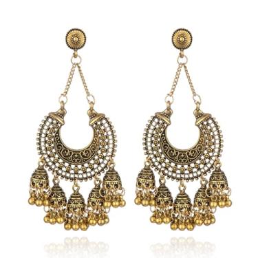 Imagem de Brincos indianos de prata, feminino, boho, bola, candelabro, borla, brincos pendentes de casamento, sino, joias, presentes, ternos indianos, vestidos, roupas