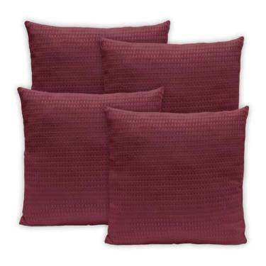Imagem de Kit 4 Capas Piquet P/Almofadas 40x40 Com Zíper Lisas e Estampadas (Vinho)