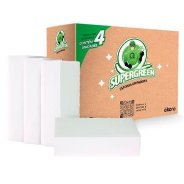 Imagem de Kit Supergreen Esponja Limpadora (4 Unidades) - Ákora