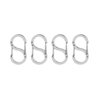 Imagem de Fecho Lagosta Em Aço Inoxidável Letra S 4pcs Gancho De Mola Mosquetão 