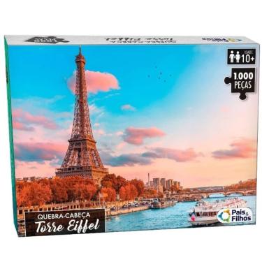 Imagem de Quebra cabeça Torre Eiffel Paris França Paisagem Europa 1000 peças - Puzzle QC Pais e filhos