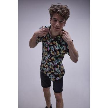 Imagem de Camisa Guayabera Man Skull Black Rick And Morty - Lightbek Official St