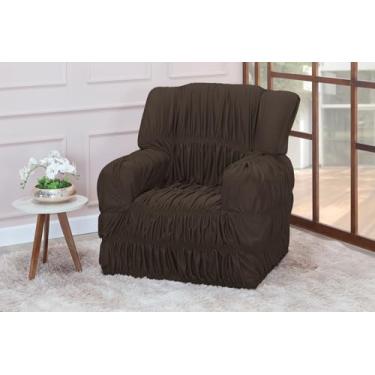 Imagem de Capa Protetora para Poltrona do Papai, 1 Lugar, Elástica, Poliéster, 85 x 90 cm, Retangular, Cor Sólida (MARROM)