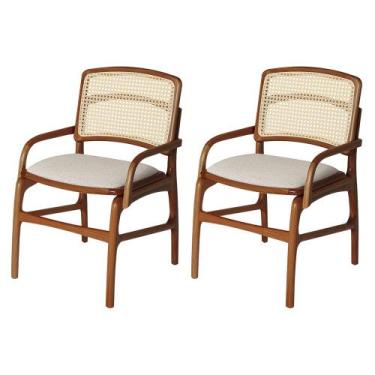 Imagem de Jogo 2 Cadeiras de Jantar Florença Estrutura em Madeira Jequitibá Terr