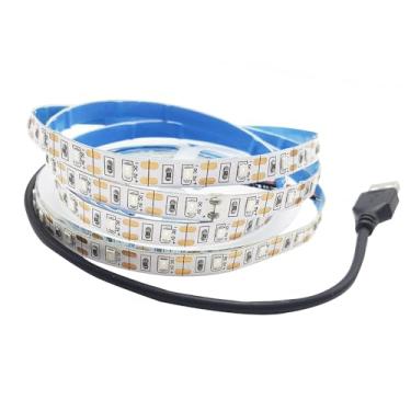 Imagem de Vrabocry Fita de luz LED USB UV 5V alimentada por USB 5 m/5 m, 300 LEDs, flexível, SMD2835, não impermeável, IP20, fita de LED para TV de fundo, decoração de casa, lâmpada