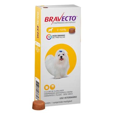 Imagem de Bravecto para Cães entre 2 e 4,5kg com 1 Comprimido Mastigável