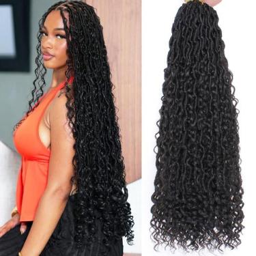 Imagem de Crochet Hair COOKOO Goddess Locs, sintético de 24 polegadas, 8 pacotes