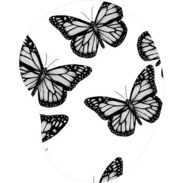 Imagem de Mouse Pad Ergonômico Gota Borboletas Monarca Preto e Branco 9