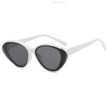Imagem de Óculos de sol estilo gatinho com lentes vintage e armação retrô com proteção UV400, óculos da moda para mulheres (2)