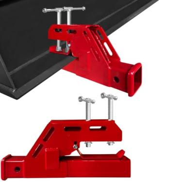 Imagem de Vijay Braçadeira de trator no engate 5 cm adaptador receptor de montagem esférica engate de reboque competitivo com balde de trator Kubota Deere Bobcat (vermelho)