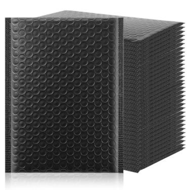 Imagem de Sibba Embalagem com 100 sacos plásticos de bolhas pretos envelopes adesivos opacos para embalagem, forte adesão para pequenas empresas, impermeável, acolchoados, acolchoados e com bolhas