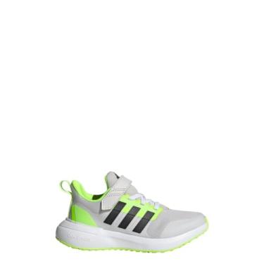 Imagem de adidas Tênis infantil unissex Fortarun 2.0 de renda elástica, Cinza One/Core Black/Lucid Lemon, 1 Little Kid