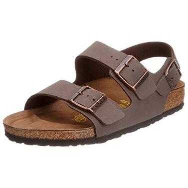 Imagem de Birkenstock Milano Sandália de couro unissex, Mocha Birkibuc, 7 Women/5 Men