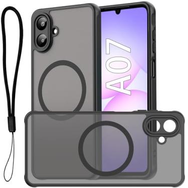 Imagem de USTIYA Magnética Capa para Samsung Galaxy Case Matte Acrílico Uso Resistente Protetora de Câmera Capinha Acessórios para Celular com Cordão Preto FGCX (Samsung A07)
