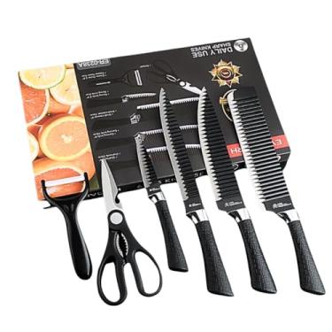 Imagem de Conjunto Jogo de Facas Inox com Descascador E Tesoura 6 Peças