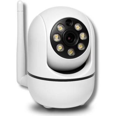 Imagem de Câmera de Segurança WiFi 1080p, Visão Noturna, Rotação 355°/90°, Áudio Bidirecional, Monitoramento Remoto, Detecção de Movimento