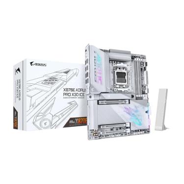 Imagem de GIGABYTE Placa mãe X870E AORUS PRO X3D ICE AMD AM5 LGA 1718 ATX, suporta processadores AMD Ryzen 9000/8000/7000, DDR5, fase de alimentação 18+2+2, 4X M.2, PCIe 5.0, SWIFI, 5GbE, garantia de 5 anos