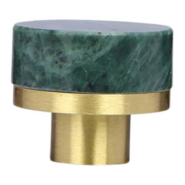 Imagem de Bothyi Puxador de gaveta de mármore e latão para móveis, pequeno, com furo único, 3,05 cm, elegante para banheiro, armário, cozinha, quarto, Verde