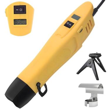 Imagem de mofa Mini Pistola De Calor Temperatura Variável 350W 250℉~850℉ (150℃- 450℃) Aquecimento Rápido, Visor Digital Lcd, Ferramentas Ar Quente Com Bico Refletor E Proteção Contra Sobrecarga Tripé Para Art