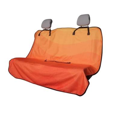 Imagem de Zinytrae Capa protetora de banco traseiro para cães e crianças, capa universal impermeável para banco traseiro para carro, caminhão, van e SUV, capas de carro laváveis na máquina (laranja, 1 peça de