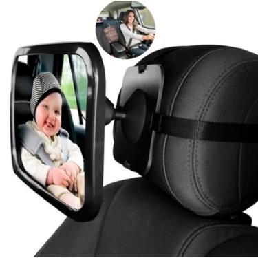 Imagem de Espelho Retrovisor para Banco Traseiro, Monitoramento de Bebê, Ajustável, Preto