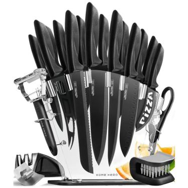 Imagem de Conjunto de Facas, aço inoxidável, HOME HERO Knife set, Preto