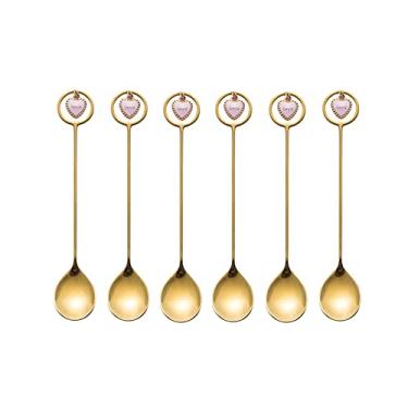 Imagem de Colheres de sopa de aço inoxidável para colher de sobremesa - decoração pendente colher de bolo de café, garfo, colheres de sobremesa, conjunto de colher de chá (variedade de opções) colheres de mesa