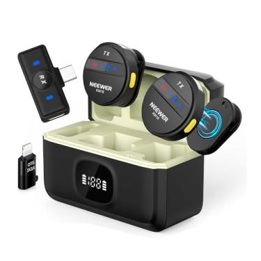 Imagem de Mini Microfone De Lapela Sem Fio Lavalier Kit - Microfone Wireless Portátil Para Gravação De Vídeo, Entrevistas, Vlog, Live E Podcast, Para Smartphone, Câmera E PC, Prático De Usar