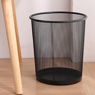 Imagem de Cesto Lixeira Aramada De Metal 10l Telado Vazado Escritório Sala Consultório Decorativo Preto