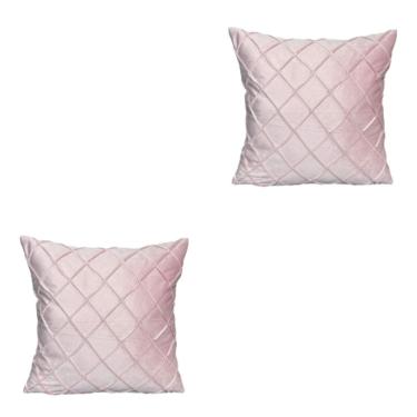 Imagem de Capa de almofada FUNDASA Rombo Design Velvet 43x43cm rosa, pacote com 2 unidades