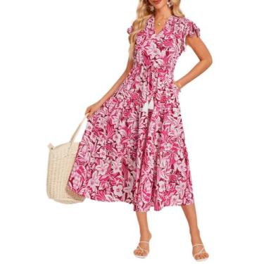 Imagem de Vestido midi floral feminino casual de verão A Line GRACE KARIN