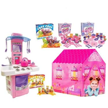 Imagem de Kit Minha Casinha de Princesa Com Cozinha Rosa e Acessórios - Big Star