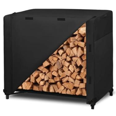 Imagem de HREFEU Capa de rack de lenha de 1,22 m C x 63,5 cm L x 127 cm A, tecido Oxford pesado 600D, saídas de ar maiores, capa impermeável de madeira, interior/externo (sem suportes