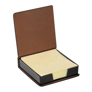 Imagem de Porta-notas adesivas para bloco de notas, caixa de armazenamento de papel de memorando, mini caixa, dispensador de mesa, organizador de cartão de visita com tampa para escola, escritório, casa