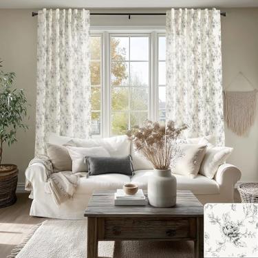 Imagem de Lino Rosa Cortinas de fazenda para sala de estar, preto creme, transparente, floral, toile moderno, country, maximalista, elegantes, cortinas góticas para quarto, cortinas para sala modernas, 2025