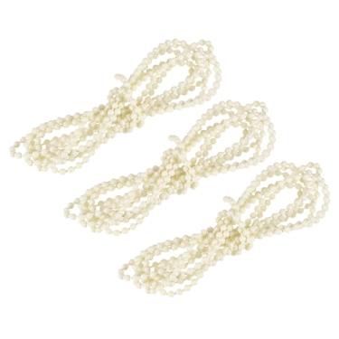 Imagem de Cordão de corrente com contas, 2,60 metros 3 peças de persiana vertical romana para cortinas de janela, peças de substituição, bege