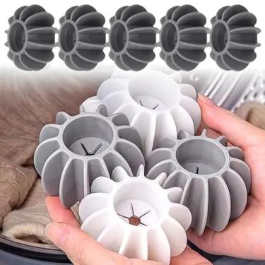Imagem de 5 peças de bolas de silicone reutilizáveis anti-enrolamento roupa bola de limpeza de fiapos acessório para máquina de lavar casa, cinza (P-3,8 x 1,9 cm)