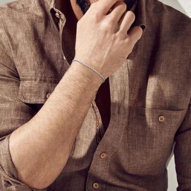 Imagem de Pulseira masculina de aço inoxidável, corrente minimalista, ajustável, 2,5 mm, joia leve, presente para aniversário, Natal, Length: 23 cm / 9.06 inches, Aço inoxidável, Sem Pedra Preciosa