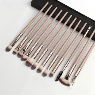 Imagem de Conjunto de pincéis de sombra, 12 peças de pincéis de maquiagem para sombra, pincel de sobrancelha, delineador de lábios, pincéis de beleza, champanhe