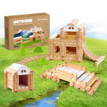 Imagem de Jovi-mindly 96 Blocos De Madeira, Brinquedos De Madeira Com Bolsa De Armazenamento, Brinquedos De Aprendizagem Pré-Escolar, Blocos De Madeira, Brinquedos De Construção Para Crianças De 4 A 8 Anos, J