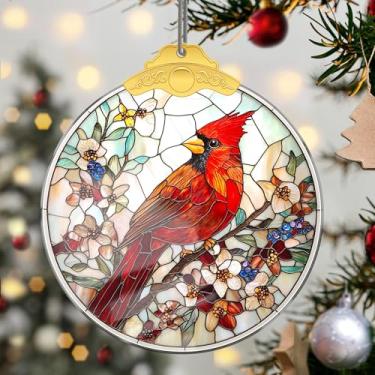 Imagem de Enfeites de Natal para pendurar em cristal, enfeites de árvore de Natal feitos à mão, decoração de carro e casa - presentes de Natal, decoração de artesanato em acrílico, ideias de troca de presentes