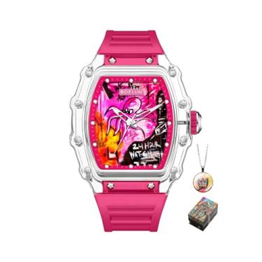 Imagem de SKMEI Relógios mecânicos esportivos masculinos à prova d'água moda feminina relógio de pulso analógico automático Unsiex design artístico (opções de cores), Vermelho