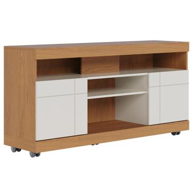 Imagem de Rack Para Sala de Estar TV 47 Pol com Rodízios Raya C04 Freijó Off White - Lyam Decor